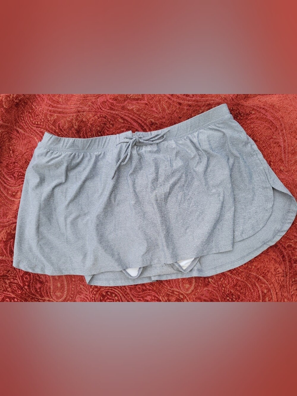Kinesis Heather Gray Pull-On Elastic Waistband Skort Size Large